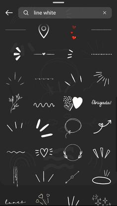 an iphone screen with different types of doodles and lines on the bottom right corner