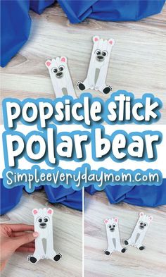 this popsicle stick polar bear craft is so cute and easy to make for kids