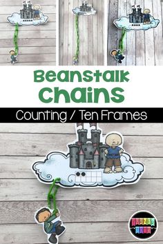 the beanstak chains are hanging on a wooden wall with text overlaying them