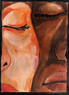 a painting of a woman's face with her eyes closed