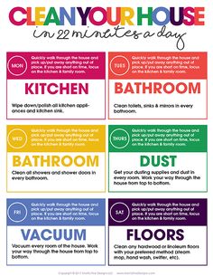 a poster with the words clean your house on it and other things to know about them