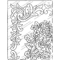 a drawing of flowers and leaves on a sheet of paper, with the word's name