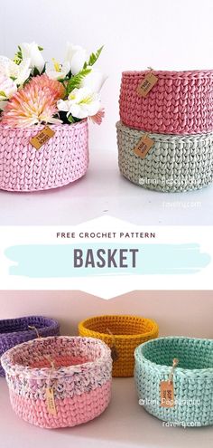 Crochet Basket Crochet Projects Practical, Crochet Patterns Presents, Crochet Bins Baskets, Beginner Crochet Basket Pattern Free, Crochet Storage Free Pattern, Free Crochet Patterns Baskets, Free Crochet Bowl Pattern, Crochet Pattern Basket, Mini Basket Crochet Free Pattern