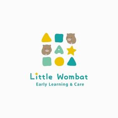 the logo for a children's learning and care center, with bears in different shapes