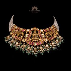 Heritage jewellery Yellow (33.730 gram) - NL/2858 Kameswari Jewellers, Gold Pen, Heritage Jewellery, Polki Jewellery, Neck Piece, Gold Necklace Designs, Metal Necklaces, Pendant Set, Necklace Designs