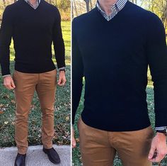 Mens Dark Brown Pants Outfit, Men’s Casual Thanksgiving Outfits, Outfit Chicos, Men’s Burgundy Pants Outfit, Outfits Caballero, Men’s Brown Sweater Outfit, Sweater Outfits Men, Look Jean