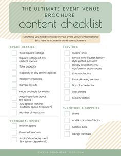 the ultimate event venue brochure content checklist