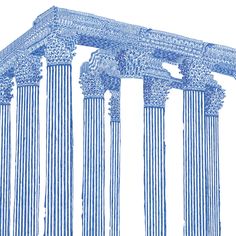 an image of some blue and white architecture