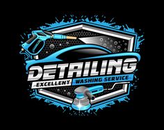 the logo for detailing expert washing service, which is designed to look like it has been painted