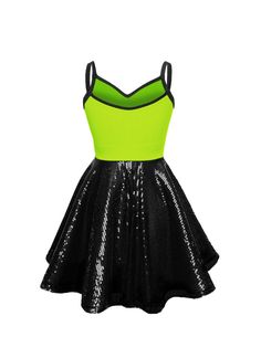 This Super Techno Bodice/Black Sequin Show Choir Dress features a sweetheart neckline bodice with a fully lined, all-over black sequin circle skirt and comes with black attached spandex briefs. Bra foam liner supports neckline and creates beautiful shape. Show Choir Dress Features Choose PrePaks & Save 30% Youth 10C-14C and Adult Plus (3XL-7XL) always available upon request! Special colors available upon request Black sequin circle skirt fully lined Sweetheart Neckline Step-in, no zipper Bra foa Green Fitted Dress With Boned Bodice, Fitted Green Dress With Boned Bodice, Fitted Dresses With Boned Bodice For Fancy Dress, Boned Bodice Fitted Dress For Fancy Dress, Black Fitted Dress With Contrast Sequin, Costume Party Dress With Lined Fitted Bodice, Black Dresses For Fancy Dress Events In Spring, Black Dresses For Spring Fancy Dress Event, Fitted Dress With Contrast Sequin For Dress-up