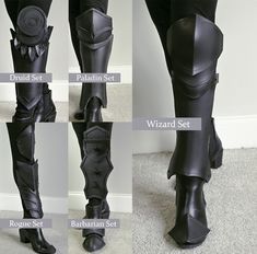 Leg and Knee Armor Patterns: Fantasy, Medieval, EVA Foam Template for Cosplay, LARP, Renfestival Bundle - Etsy Knee Armor, Lady Loki Cosplay, Armor Boots, Cosplay Boots