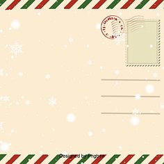 an envelope with a stamp and snowflakes on it