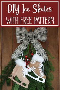 a diy ice skates ornament with free pattern