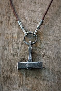 Forged Thor's hammer necklace by ~Waldgeist86 on deviantART Hammer Necklace, Thor's Hammer Necklace, Mjolnir Pendant, Hammered Necklace, Thor's Hammer, Forged Steel, Men's Necklace, Mens Accessories Fashion, Men's Rings