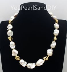 ♥Metal: baroque pearls ♥Model:NL2273 ♥ Pearl Size: 13-16X18-22mm (Approx) ♥ Clasp and Beads:gold plated ♥Necklace length:please choose ♥Bracelet length:6/7/7.5/8 inches ♥ Pearl Shape:teardrop Since these pearls grow naturally, the shape of each pearl may be different. If you have special requirements, please contact me directly. thank you. ♥ Color:white ♥ Grade(my shop): AA+ ♥ Pearl luster: good ♥ Body: please look at picture If you have any special requirements, please contact me. ♥All measurem Luxury White Pearl Necklace With Gold Beads, Baroque Pearl White Pearl Bracelet For Jewelry Making, Baroque Pearls Necklace, White Baroque Pearl Necklace, Large Pearl Necklace, Baroque Jewelry, Pearl Gifts, Pearl Necklace Designs, Pearl Jewelry Wedding