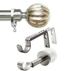 an image of a curtain rod and ball attached to a door handle with the words standard support on it