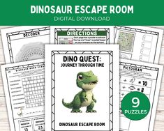 dinosaur escape room digital printables