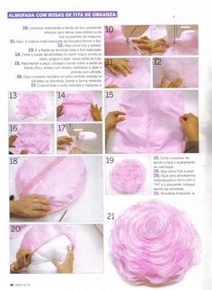 instructions to make a pink rosette wreath