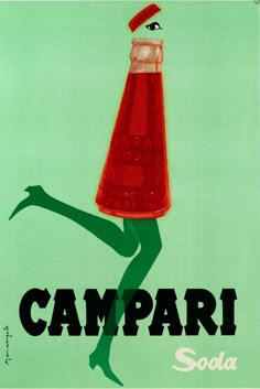 an advertisement for soda with a woman in a red dress