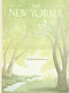 the new yorker magazine cover with trees and water