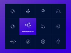 the manage call flow icon is displayed on a dark background with blue and purple colors