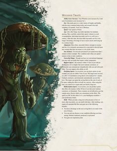 an image of a book page with monsters in the background and text below it that reads, mysterious tales