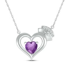 For the nurse in your life (or yourself!), give her this gorgeous heart necklace. Sterling Silver Heart-shaped amethyst Round-cut white lab-created sapphires 17-inch rope chain with toggle clasp Stethoscope Necklaces, White Lab, The Nurse, Accessories Jewelry Necklace, Sterling Silver Heart, Toggle Clasp, Necklace Sterling Silver, Rope Chain, Silver Heart