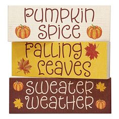 JennyGems Fall Decor, Pumpkin Spice Sweater Weather Wooden Block Signs, Fall Decorations for Home, Autumn Thanksgiving Tiered Tray Decor, Made in USA Farmhouse Tray Decor, Fall Decor Signs, Fall Blocks, Outdoor Fall Decor Ideas, Block Signs, Fall Tiered Tray Decor, Fall Kitchen Decor, Pumpkin Fall Decor, Pumpkin Spice Season