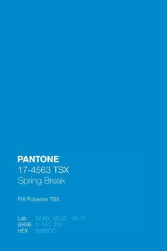 the pantone spring break logo on a blue background