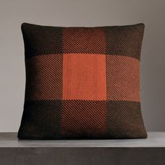 Vintage Plaid Sham in Burnt Orange/ Charcoal/ Black | James Perse Los Angeles Decorative Bath Towels, House Essentials, Cashmere Blanket, Vintage Camping, Orange Plaid, Charcoal Black, Vintage Plaid, Plaid Design, Beach Blanket