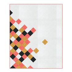 an image of a white background with orange, black and yellow squares on it's edges