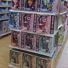 there are many toys on display in the store