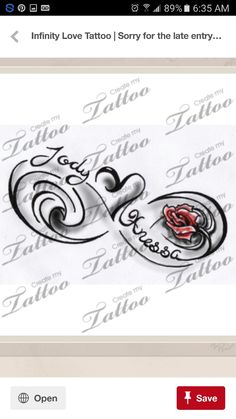 an image of a tattoo with the word love on it and a rose in the middle