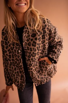 Leopard Cleo Bomber Jacket – Easy Clothes North America Parisian Women, Leopard Jacket, Statement Jacket, Leopard Print Jacket, Winter Mode, Print Jacket, Fashion Mode, Mode Inspiration, Fall Winter Outfits