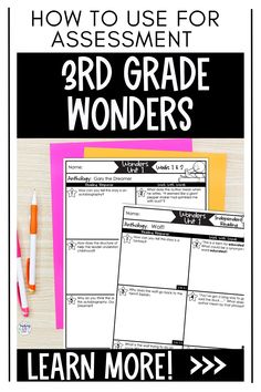 the 3rd grade wonders worksheet is shown with text that reads, how to use for