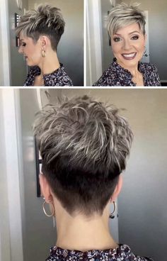 Short Pixie Cut With Bangs, Bangs For Fine Hair, Hairstyles For Short Hair Easy, Hairstyles Layered, Summer Hairstyles For Short Hair, Short Spiky Haircuts, Funky Hair, Haircut Medium