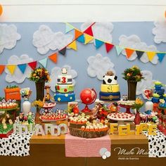 an image of a birthday party with cake and desserts on the table for kidsparty