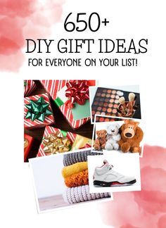 the cover of this book is filled with pictures and words that say, 50 + diy gift ideas for everyone on your list