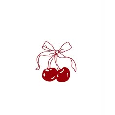 two cherries tied together with a bow