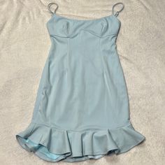 Saints + Secrets. Baby Blue. Size Small. Ruffles On Bottom. Spaghetti Straps. Tight Fitting. Great Condition. New With Tags. Zips I’m Back. Adjustable Straps. Liner Under Dress. Mini Homecoming Dresses, Secret Dress, Prom Dress Inspiration, Under Dress, Dress Inspiration, Homecoming Dress, Homecoming Dresses, Cosplay Costumes, Prom Dress