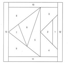 the diagram shows how to make an origami quilt with two squares and numbers