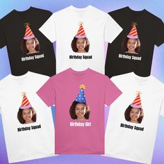 Make your birthday celebration unforgettable with our Custom Face Birthday Party T-shirt - a personalized touch featuring your face for a truly unique tee. This Customizable Photo Face Tee lets you create a one-of-a-kind look, while the Custom Text Birthday Boy or Bday Girl Shirt adds a special touch. Make your own statement with this birthday party tee. 🎉🎂 #CustomBirthdayCelebration #PersonalizedStyle Feel free to take a peek at our other products and explore more delights! 👇 https://www.ets Dream Birthday, Custom Face Shirt, Photo Face, Bday Girl, Girl Shirt, Birthday Boy, Tailored Shirts, Lovely Print, Personalized Shirts