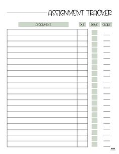 Stay organized throughout the school year with these FREE printable assignment trackers. Choose from 12 designs! All twelve are 100% free. Print from home! Assignment Sheet Printable, Assignment Chart Ideas, Subject Tracker Printable, Assignment Checklist For Students, Assignment Schedule Template, Assignment Tracker Aesthetic, Goodnotes Assignment Planner