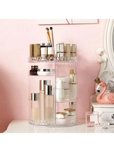 Specification Dimensions:8.86 in * 8.86 in * 12.6 in Weight:1.84 lb Details *Features*: *Keep Tidy & Ordered*:Designed with multiple dividers in a compact size of 11.42x7.48x10.63in;   perfect to hold your lipstick;   foundation;   makeup brush;   perfume;   jewelry;   nail polish;   facial mask;   skincare.   Get rid of clutter and keep the table cleaner and tidier;   saving more space.   Ideal for dresser;   and countertops of bedroom;   bathroom;   living room and kitchen. *360° Rotatable Des Rotating Makeup Organizer, Make Up Storage, Makeup Stand, Makeup Display, Makeup Storage Box, Jewelry Display Box, Getting Rid Of Clutter, Makeup Holder