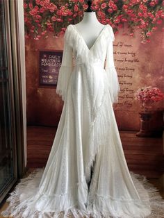 Christine Daae Costume Adult Christine Daae White Lace Robe - Etsy Christine Daae Nightgown, Christine Daae Dressing Gown, Christine Daae Wedding Dress, White Dressing Gown, Christine Phantom Of The Opera Costume, White Witch Dress, Christine Daae Costume, Victorian Dressing Gown, Christine Phantom Of The Opera