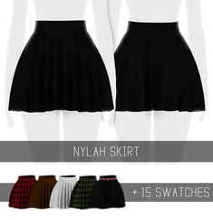 the skirt is black, white and red