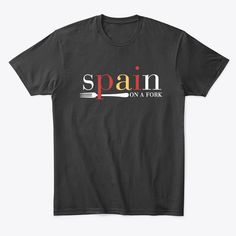 a black shirt with the words spain on it