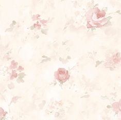 a wallpaper with pink flowers and leaves on it