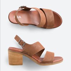 Bought From Stitch Fix, They’re Adorable But I Went With Another Style. New Without Tags. Leather Straps! Brown Summer Sandals With Block Heel, Brown Block Heel Summer Sandals, Short Block Heels, Natural Wardrobe, Brown Block Heel Sandals, Brown Block Heels, Mia Shoes, Soul Mate, Heel Sandal