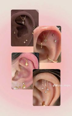 four different types of ear piercings